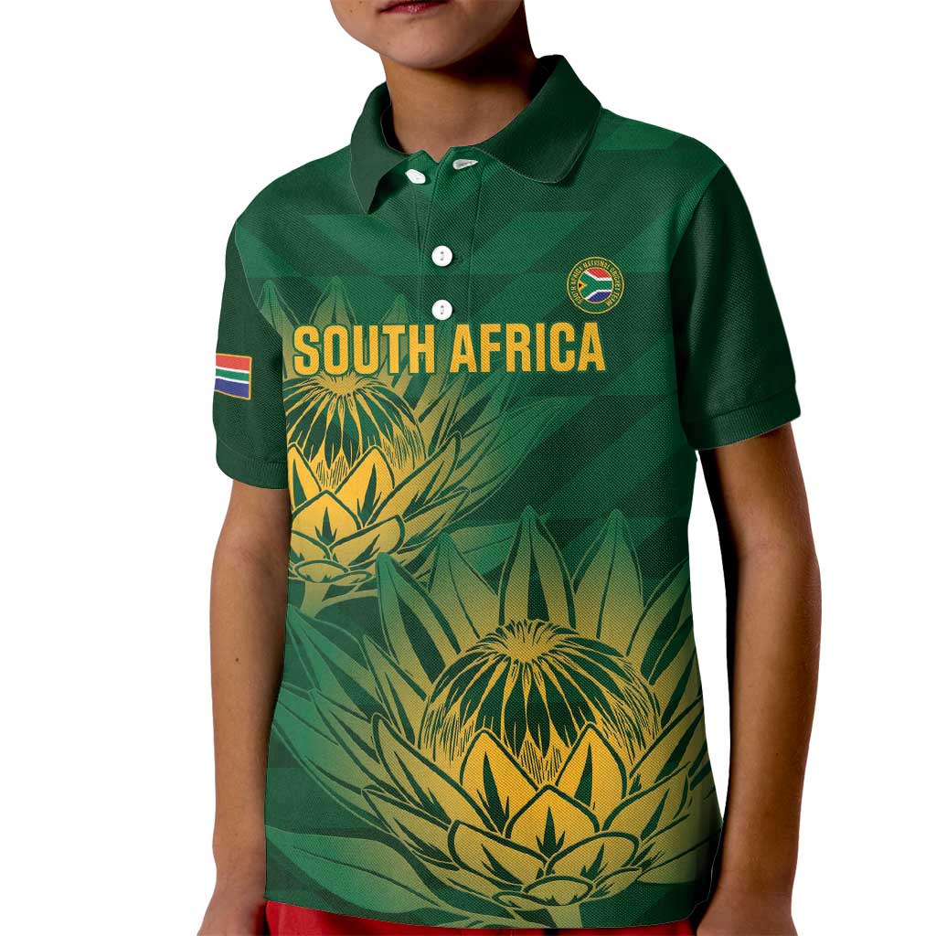 Custom South Africa Cricket Kid Polo Shirt Go Champions Proteas - Vibe Hoodie Shop