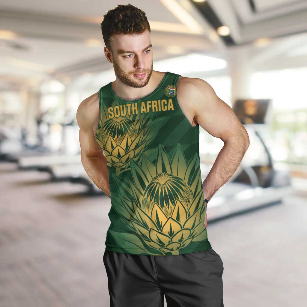 Custom South Africa Cricket Men Tank Top Go Champions Proteas - Vibe Hoodie Shop