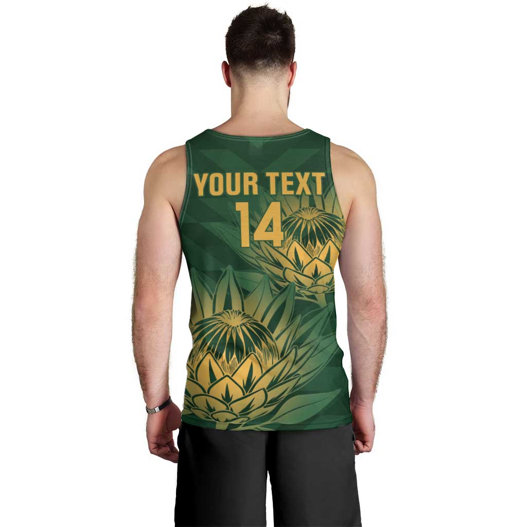 Custom South Africa Cricket Men Tank Top Go Champions Proteas - Vibe Hoodie Shop