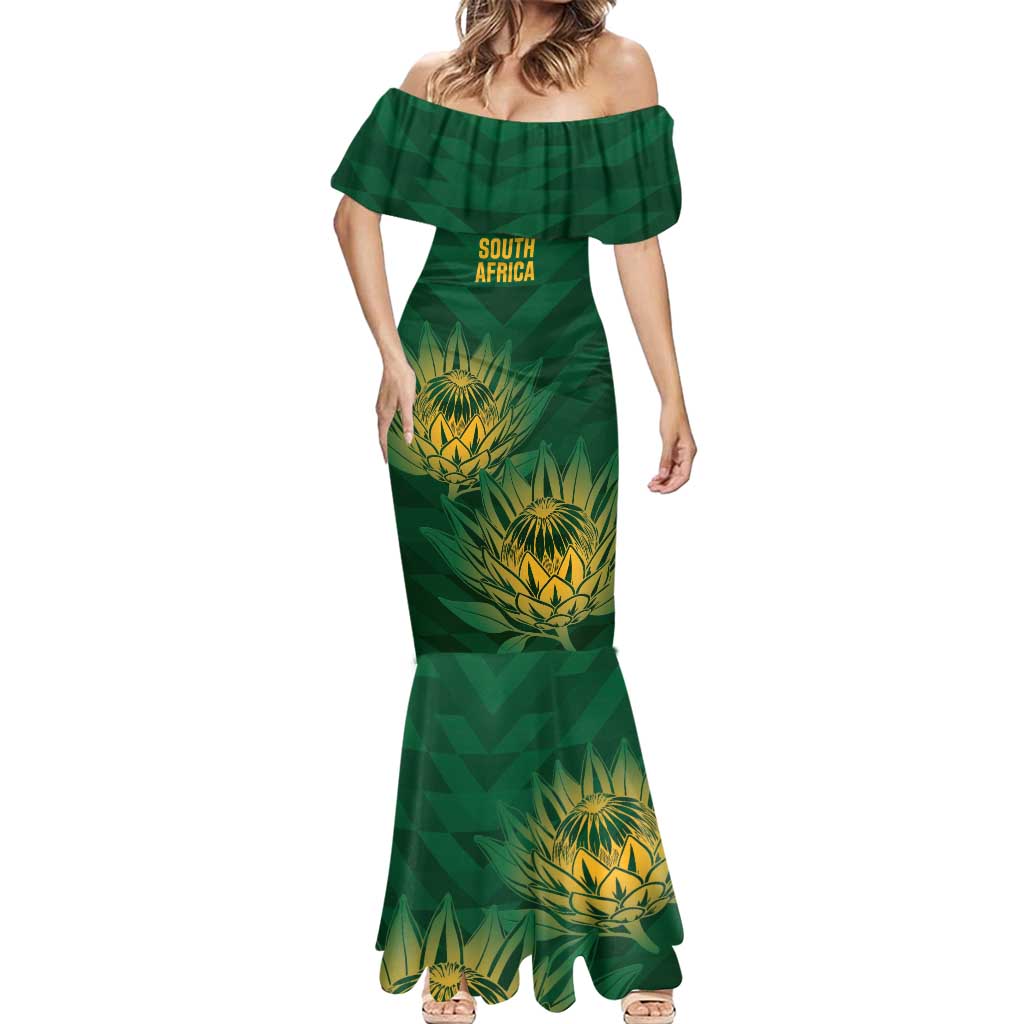 Custom South Africa Cricket Mermaid Dress Go Champions Proteas