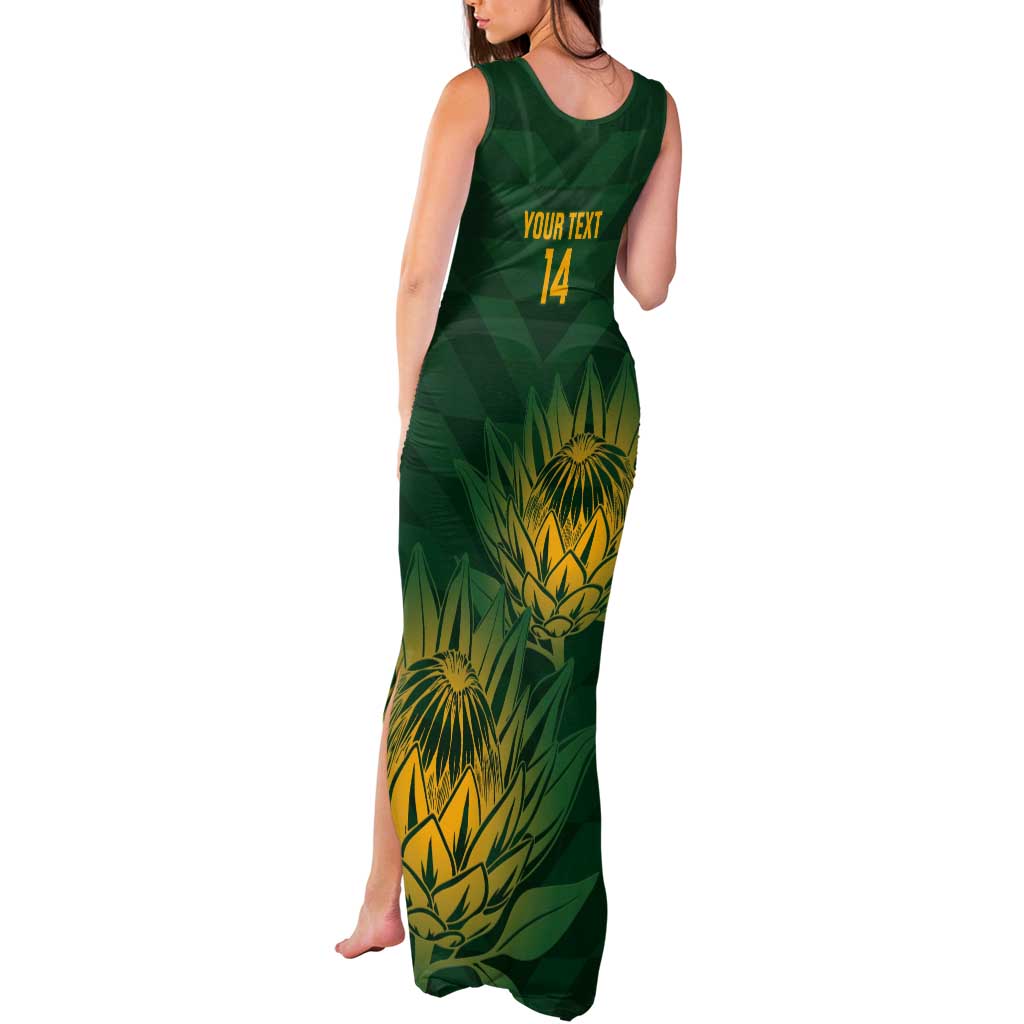 Custom South Africa Cricket Tank Maxi Dress Go Champions Proteas