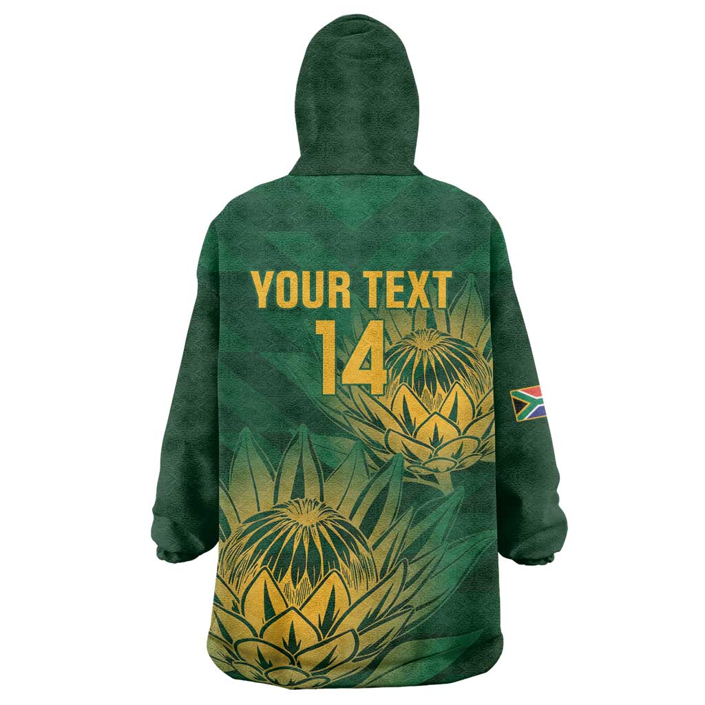 Custom South Africa Cricket Wearable Blanket Hoodie Go Champions Proteas - Vibe Hoodie Shop