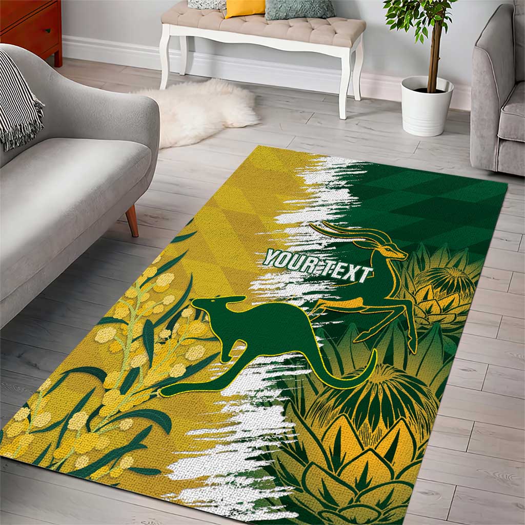 Custom Australia And South Africa Cricket Area Rug Aussies Proteas Together - Vibe Hoodie Shop