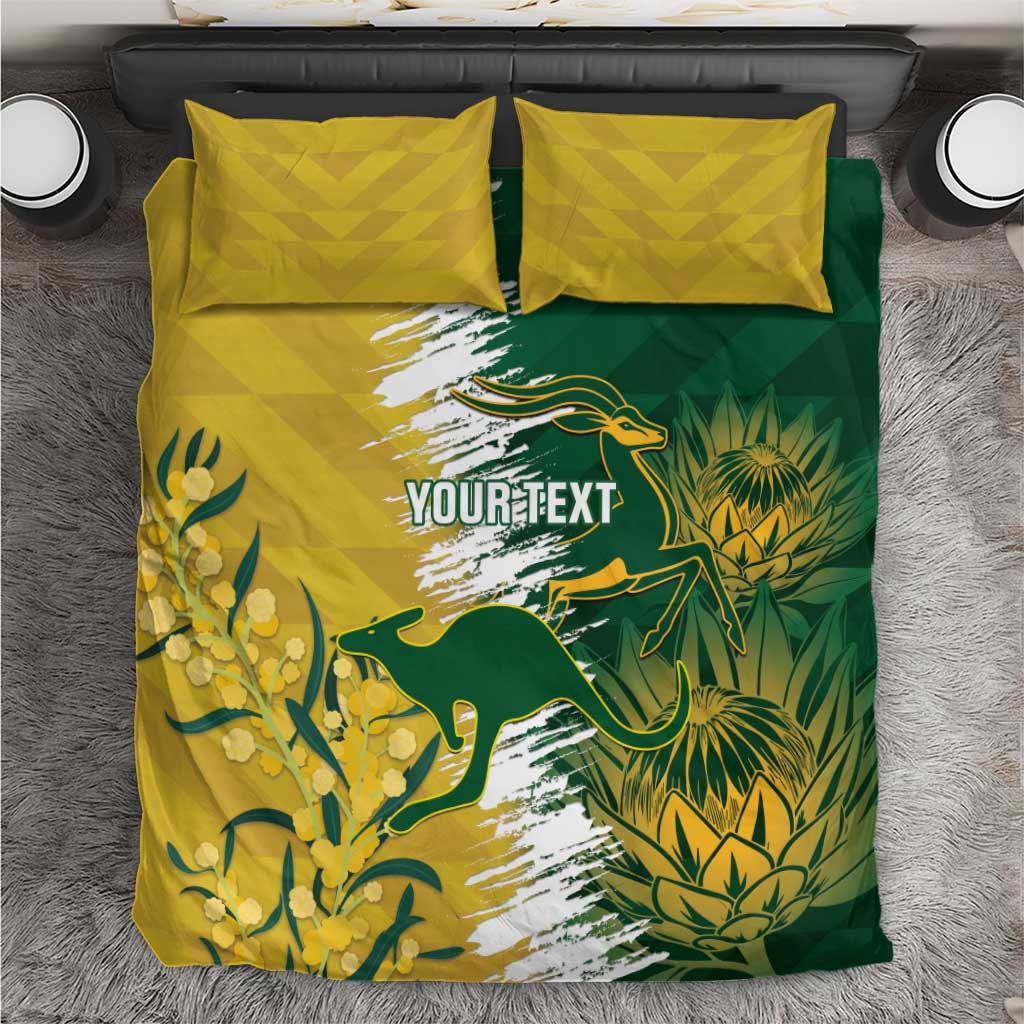 Custom Australia And South Africa Cricket Bedding Set Aussies Proteas Together - Vibe Hoodie Shop