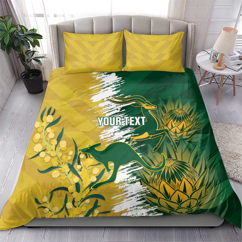 Custom Australia And South Africa Cricket Bedding Set Aussies Proteas Together - Vibe Hoodie Shop