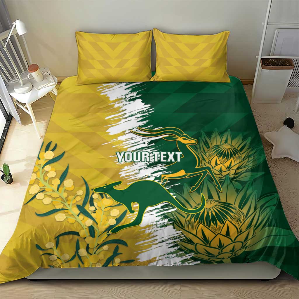 Custom Australia And South Africa Cricket Bedding Set Aussies Proteas Together - Vibe Hoodie Shop