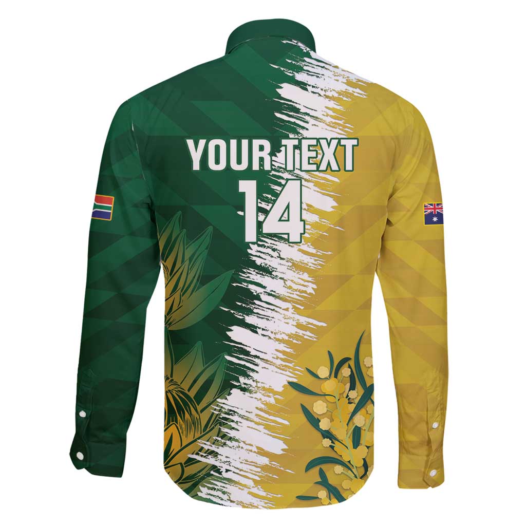 Custom Australia And South Africa Cricket Family Matching Long Sleeve Bodycon Dress and Hawaiian Shirt Aussies Proteas Together