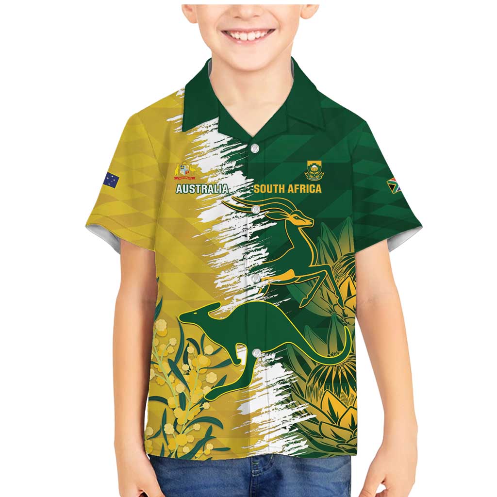 Custom Australia And South Africa Cricket Family Matching Mermaid Dress and Hawaiian Shirt Aussies Proteas Together