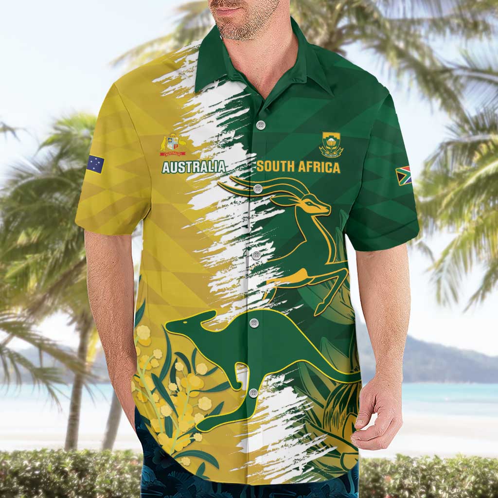 Custom Australia And South Africa Cricket Hawaiian Shirt Aussies Proteas Together - Vibe Hoodie Shop