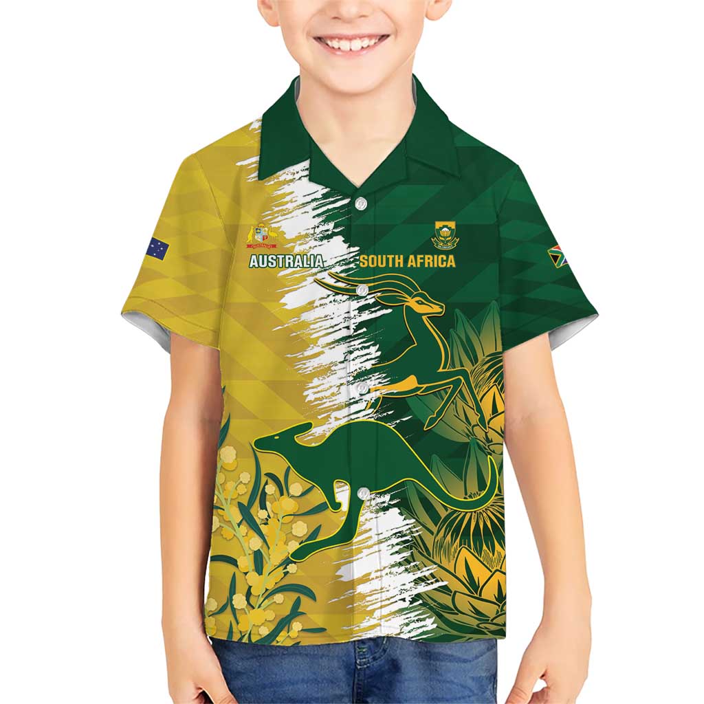 Custom Australia And South Africa Cricket Hawaiian Shirt Aussies Proteas Together - Vibe Hoodie Shop