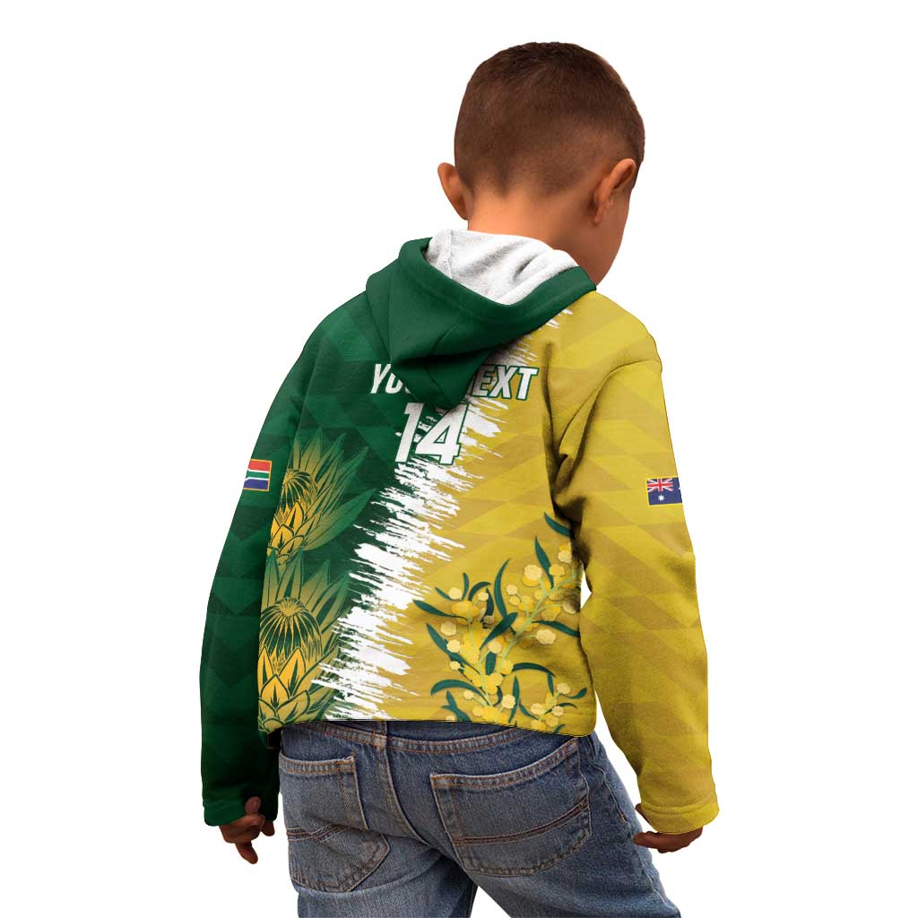 Custom Australia And South Africa Cricket Kid Hoodie Aussies Proteas Together - Vibe Hoodie Shop