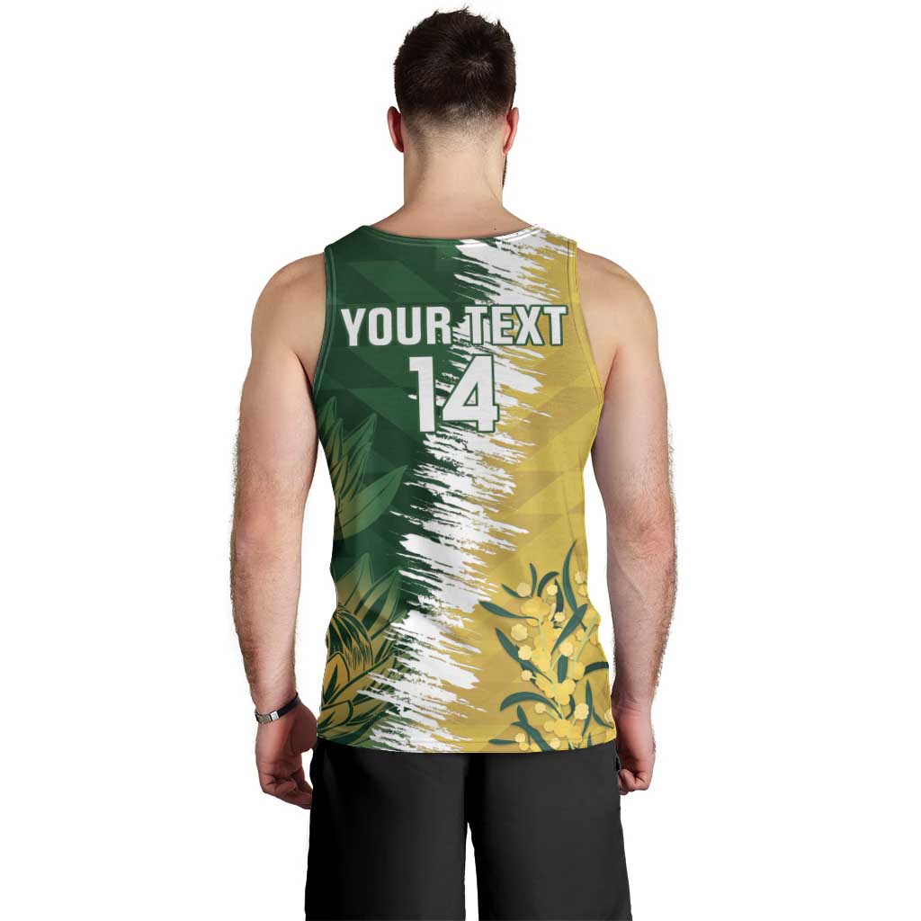 Custom Australia And South Africa Cricket Men Tank Top Aussies Proteas Together - Vibe Hoodie Shop