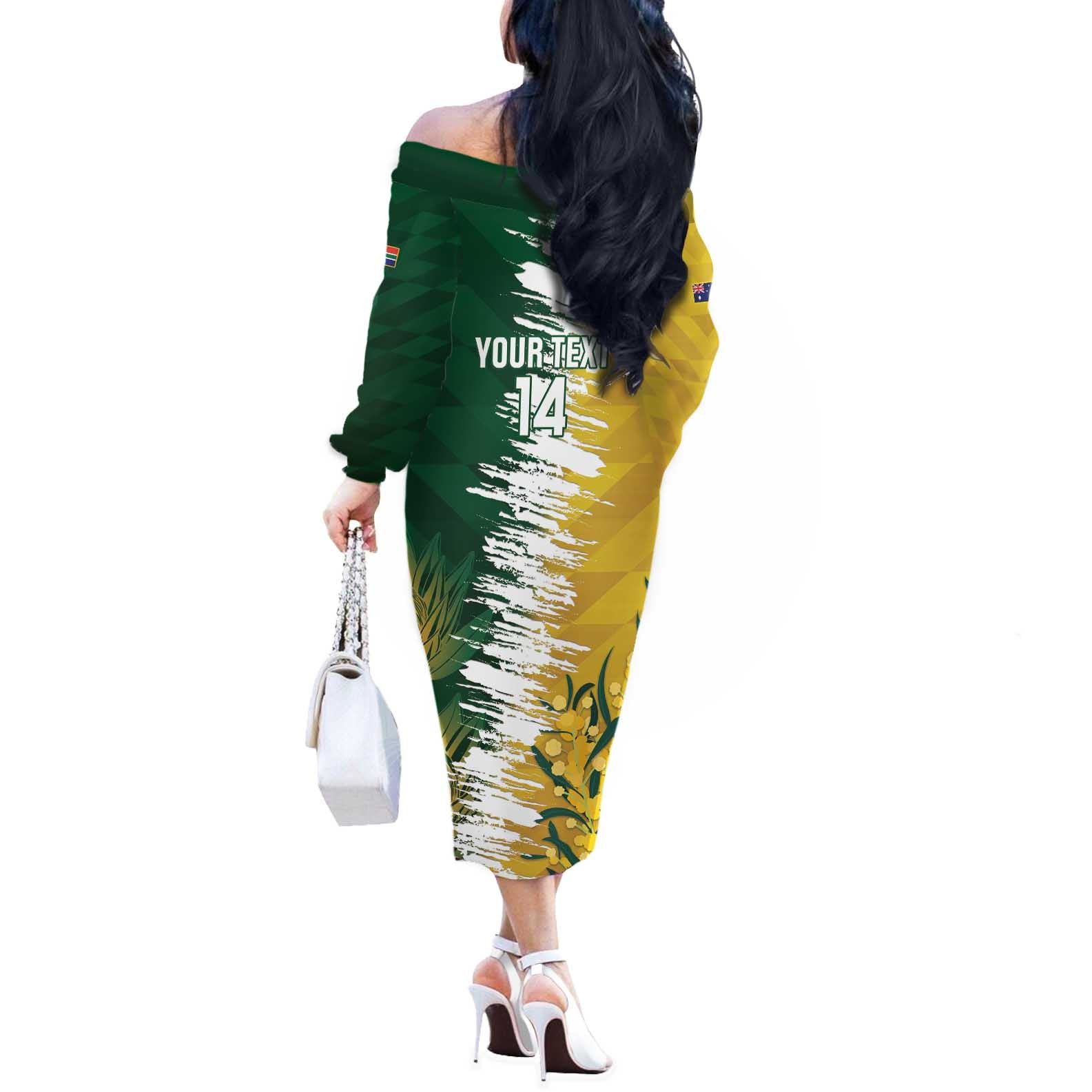 Custom Australia And South Africa Cricket Off The Shoulder Long Sleeve Dress Aussies Proteas Together