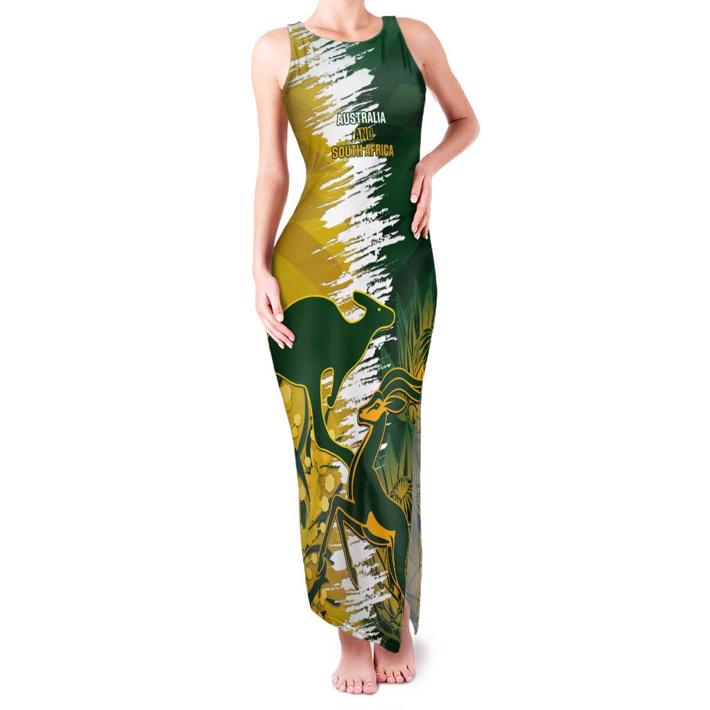 Custom Australia And South Africa Cricket Tank Maxi Dress Aussies Proteas Together