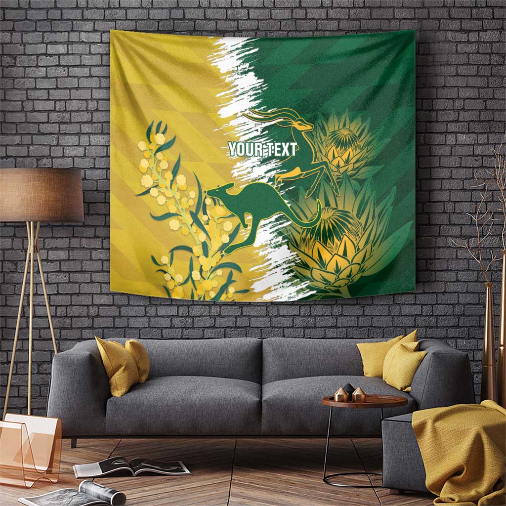 Custom Australia And South Africa Cricket Tapestry Aussies Proteas Together - Vibe Hoodie Shop