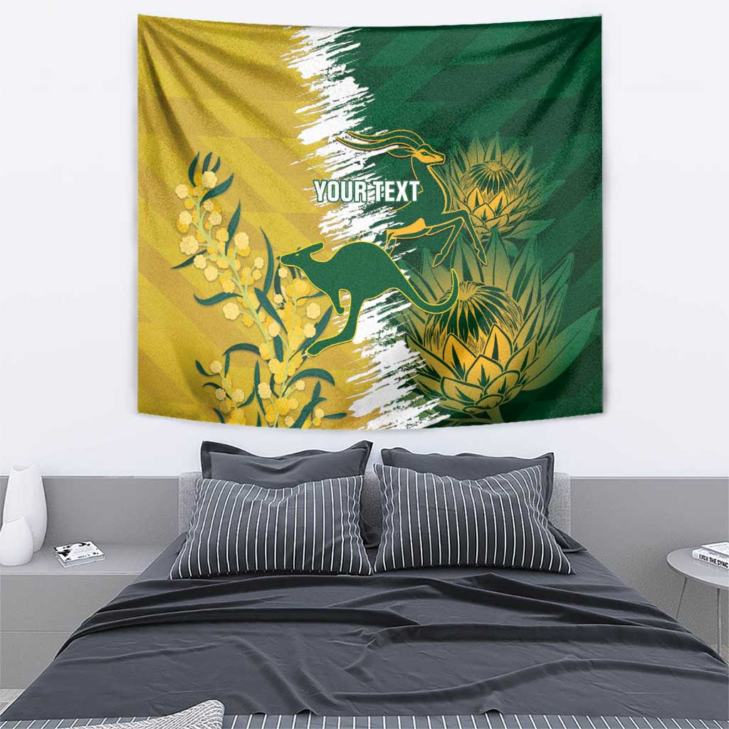 Custom Australia And South Africa Cricket Tapestry Aussies Proteas Together - Vibe Hoodie Shop