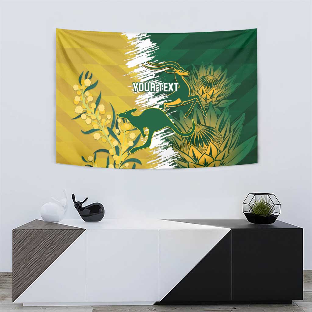 Custom Australia And South Africa Cricket Tapestry Aussies Proteas Together - Vibe Hoodie Shop