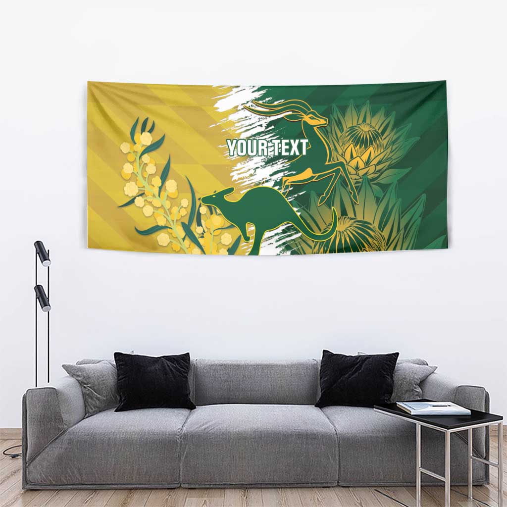 Custom Australia And South Africa Cricket Tapestry Aussies Proteas Together - Vibe Hoodie Shop