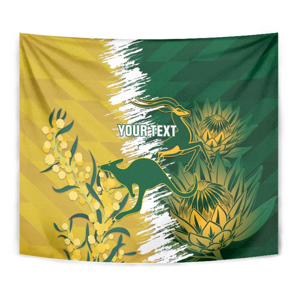 Custom Australia And South Africa Cricket Tapestry Aussies Proteas Together - Vibe Hoodie Shop