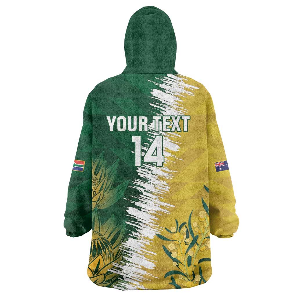 Custom Australia And South Africa Cricket Wearable Blanket Hoodie Aussies Proteas Together - Vibe Hoodie Shop