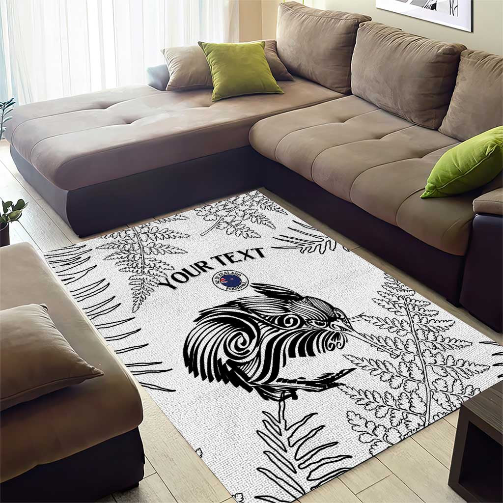 Custom New Zealand Kiwi Football Area Rug Aotearoa Silver Fern - Vibe Hoodie Shop