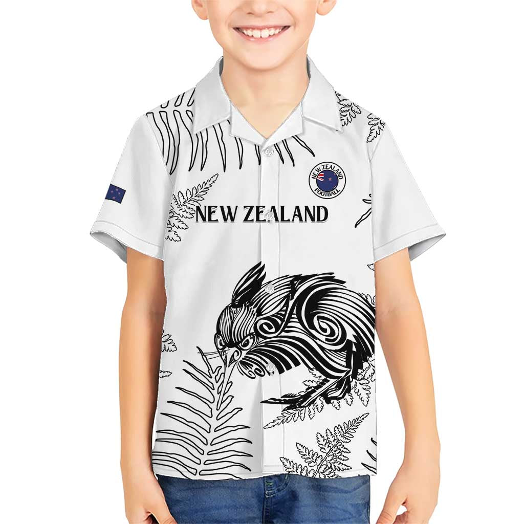 Custom New Zealand Kiwi Football Family Matching Short Sleeve Bodycon Dress and Hawaiian Shirt Aotearoa Silver Fern