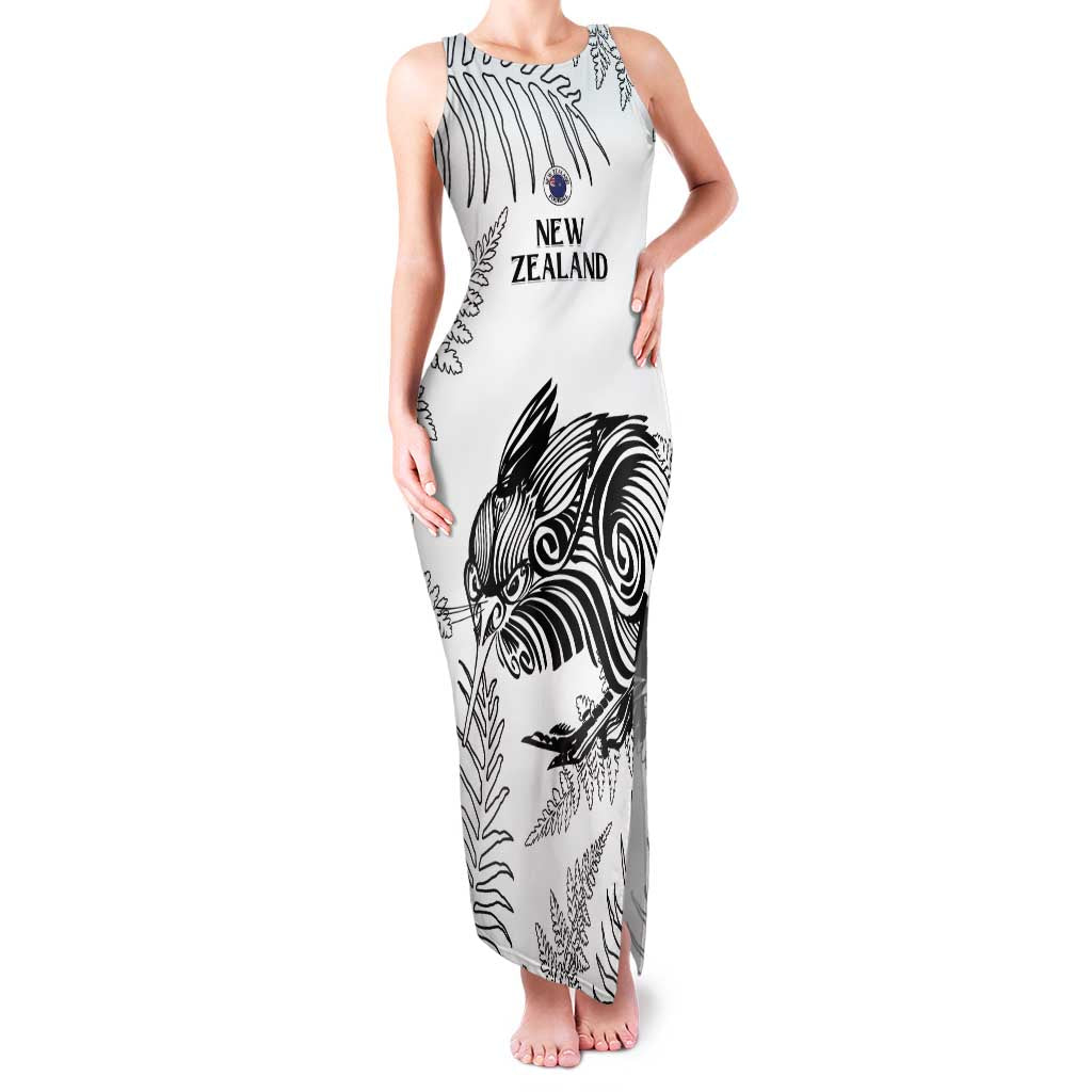 Custom New Zealand Kiwi Football Family Matching Tank Maxi Dress and Hawaiian Shirt Aotearoa Silver Fern