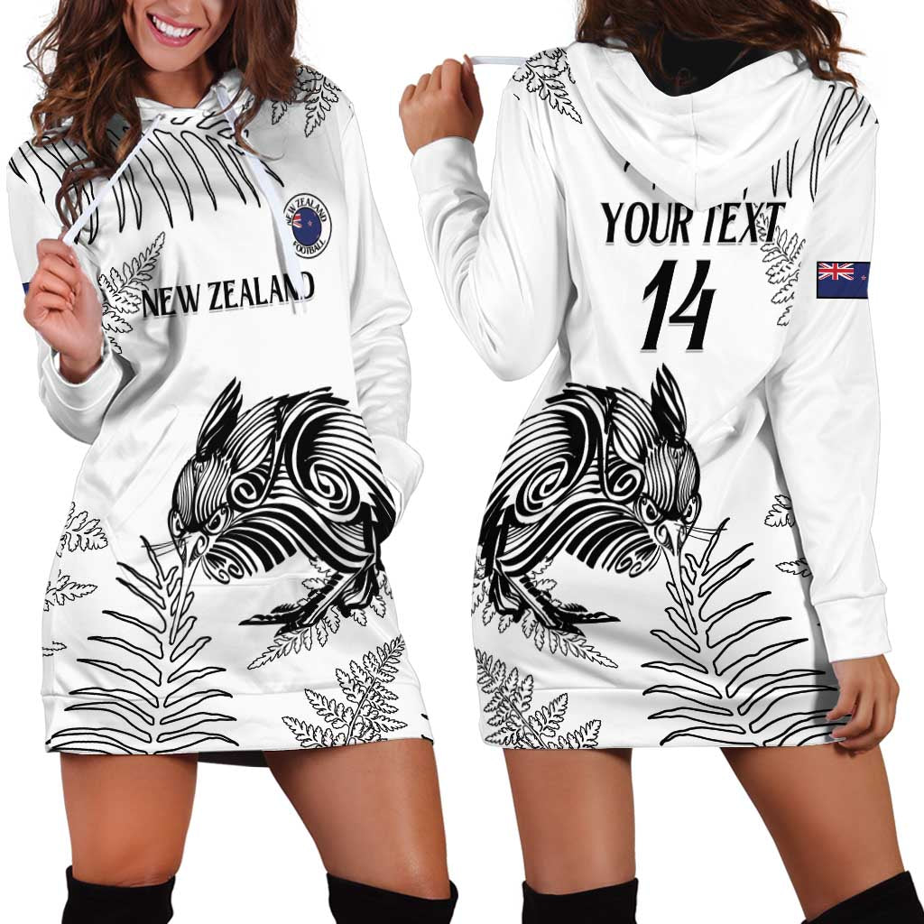 Custom New Zealand Kiwi Football Hoodie Dress Aotearoa Silver Fern - Vibe Hoodie Shop