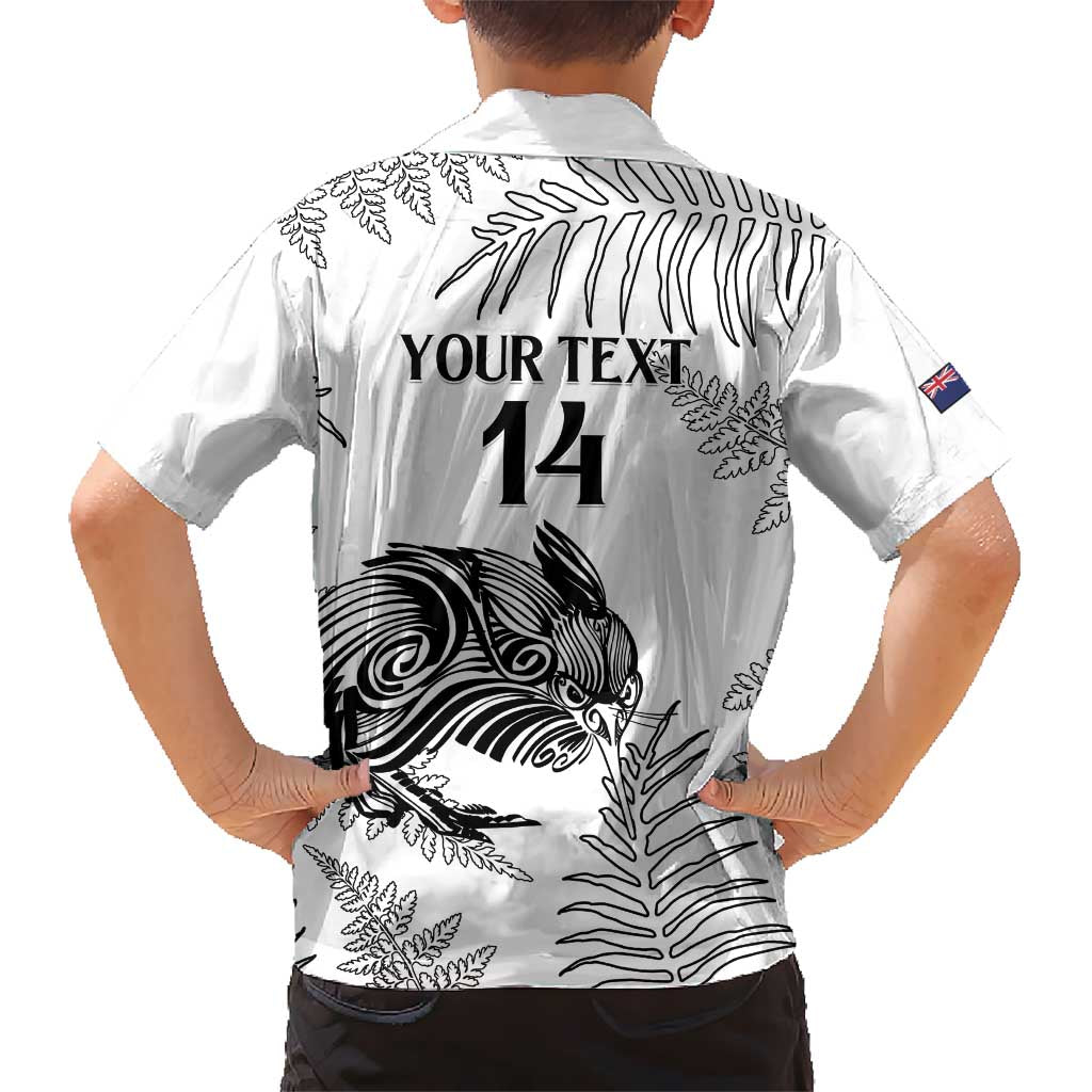 Custom New Zealand Kiwi Football Kid Hawaiian Shirt Aotearoa Silver Fern