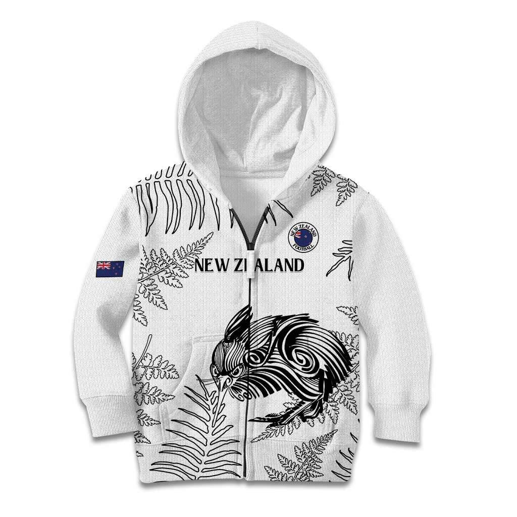 Custom New Zealand Kiwi Football Kid Hoodie Aotearoa Silver Fern - Vibe Hoodie Shop