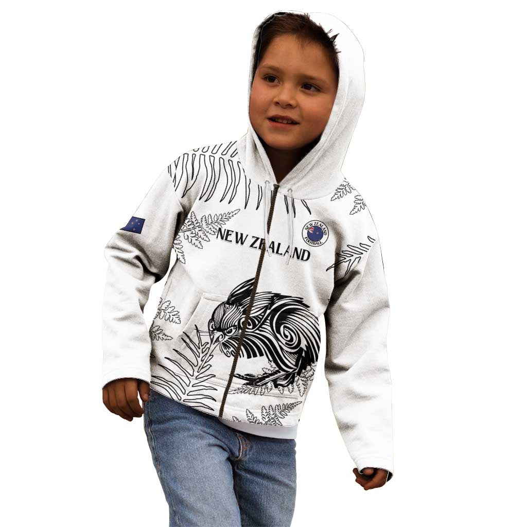 Custom New Zealand Kiwi Football Kid Hoodie Aotearoa Silver Fern - Vibe Hoodie Shop