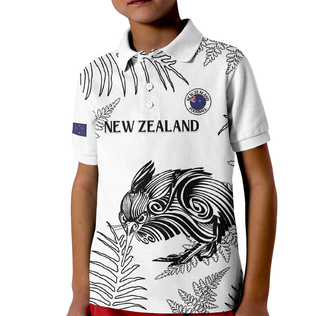 Custom New Zealand Kiwi Football Kid Polo Shirt Aotearoa Silver Fern - Vibe Hoodie Shop