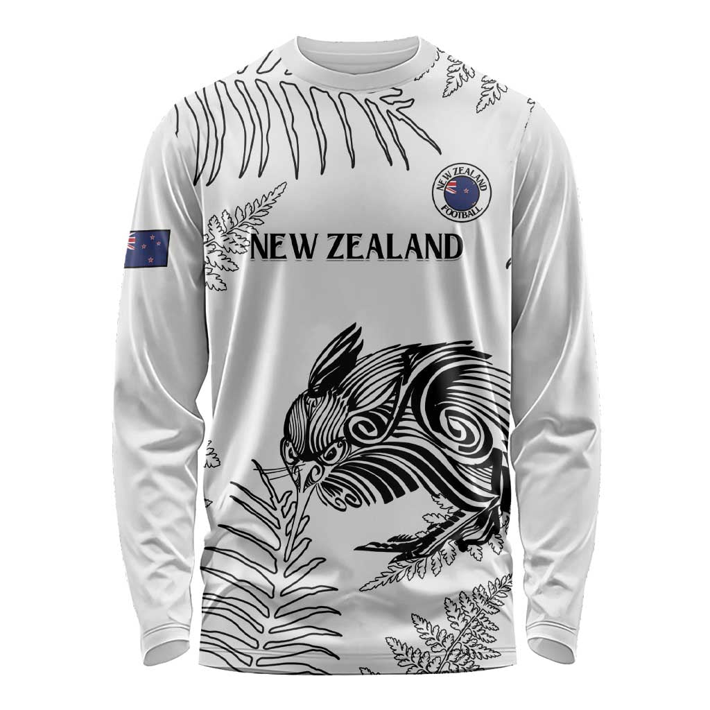 Custom New Zealand Kiwi Football Long Sleeve Shirt Aotearoa Silver Fern