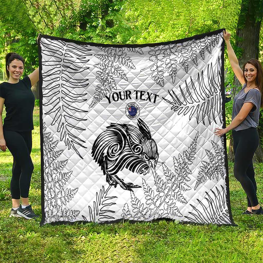 Custom New Zealand Kiwi Football Quilt Aotearoa Silver Fern - Vibe Hoodie Shop