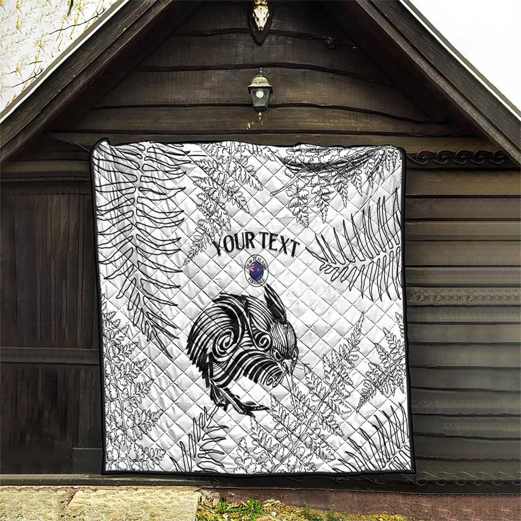 Custom New Zealand Kiwi Football Quilt Aotearoa Silver Fern - Vibe Hoodie Shop