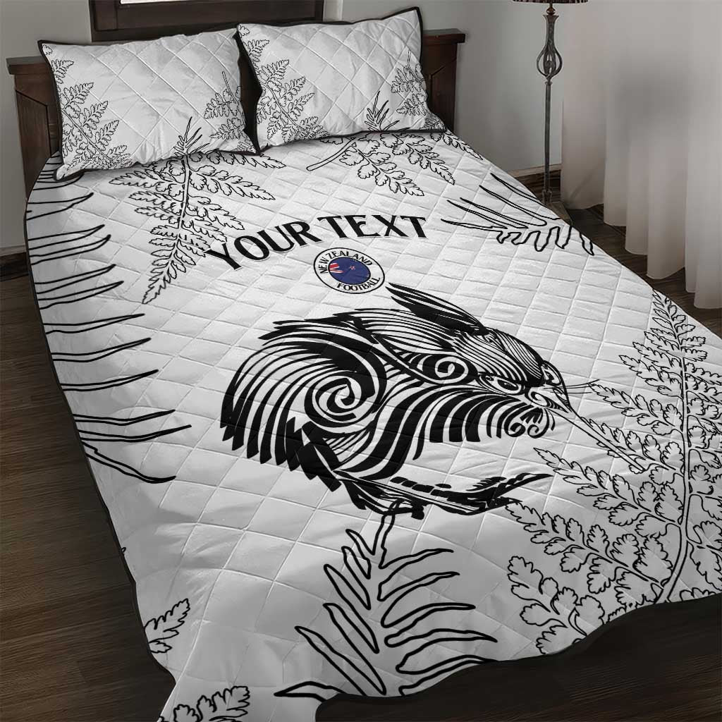 Custom New Zealand Kiwi Football Quilt Bed Set Aotearoa Silver Fern - Vibe Hoodie Shop