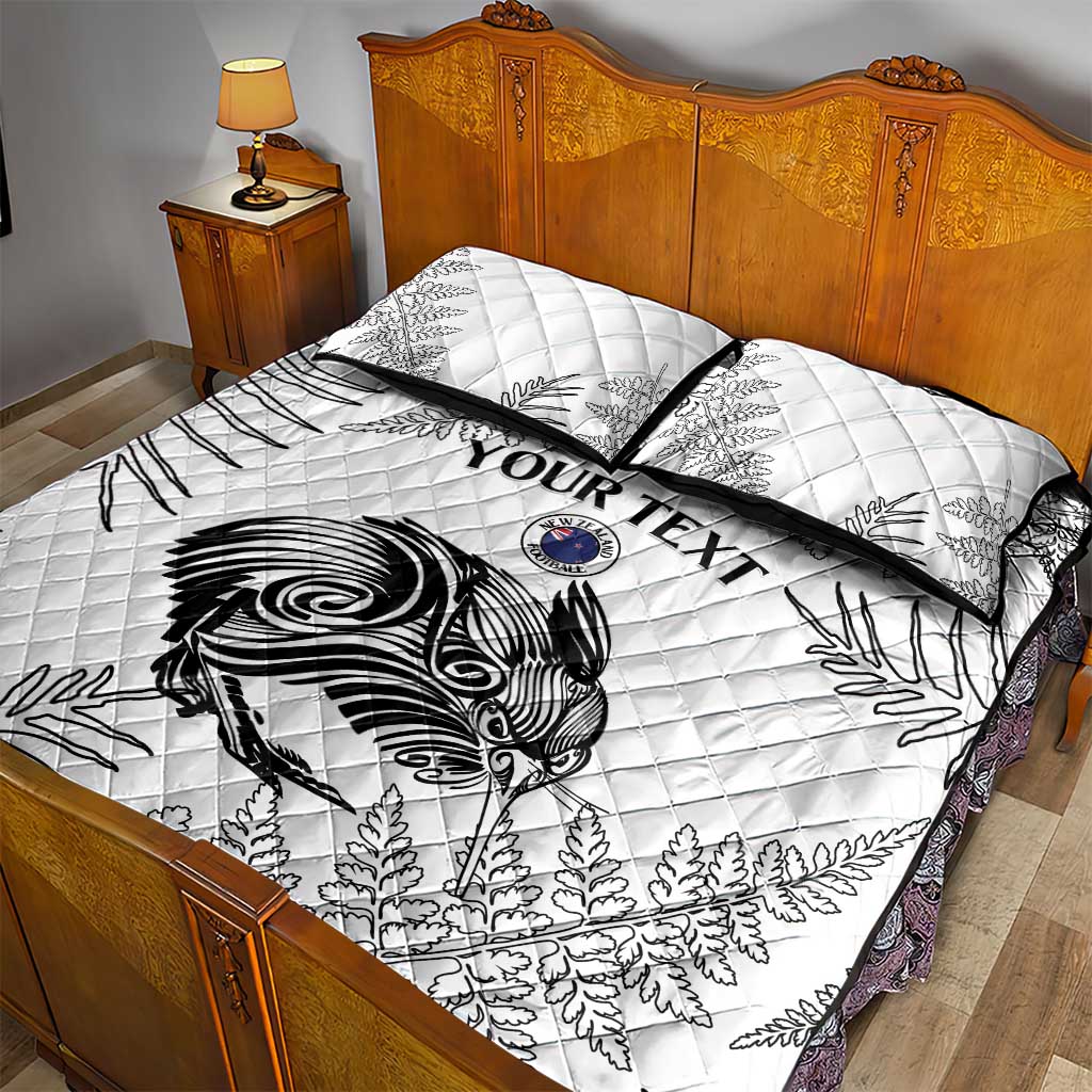 Custom New Zealand Kiwi Football Quilt Bed Set Aotearoa Silver Fern - Vibe Hoodie Shop