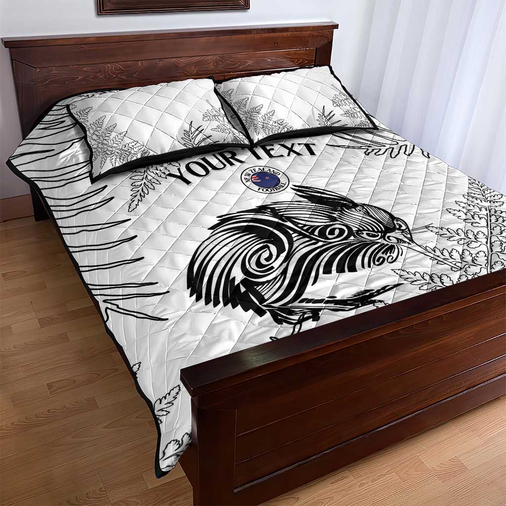 Custom New Zealand Kiwi Football Quilt Bed Set Aotearoa Silver Fern - Vibe Hoodie Shop