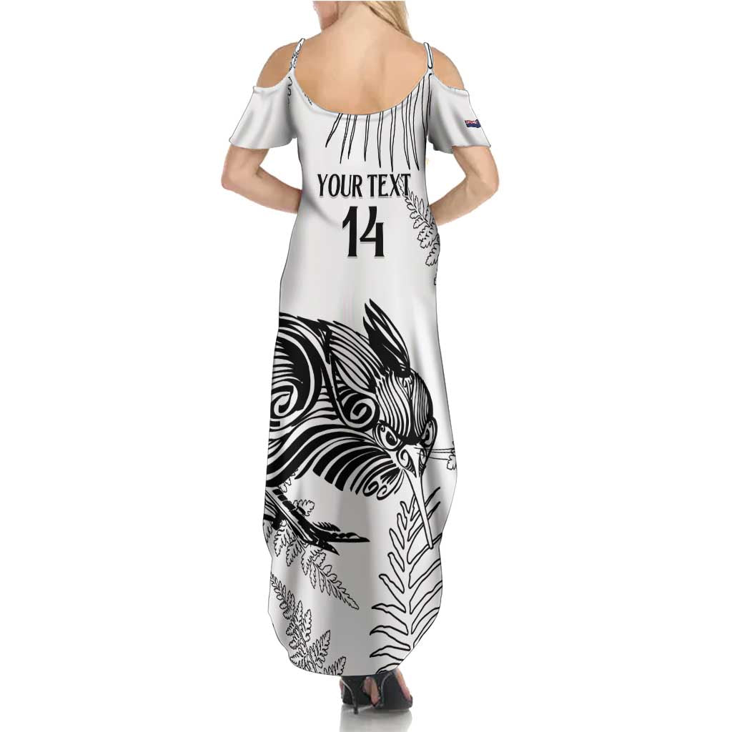 Custom New Zealand Kiwi Football Summer Maxi Dress Aotearoa Silver Fern