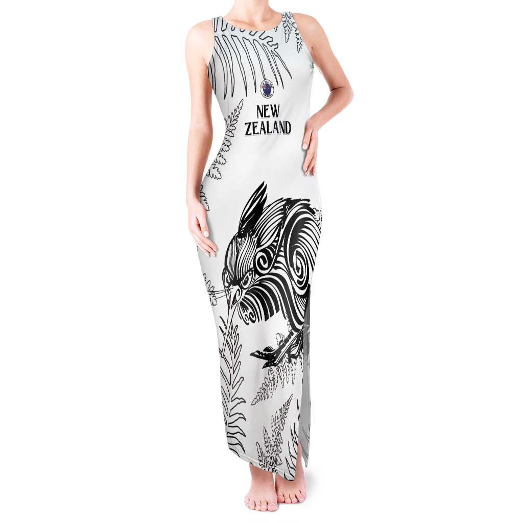 Custom New Zealand Kiwi Football Tank Maxi Dress Aotearoa Silver Fern