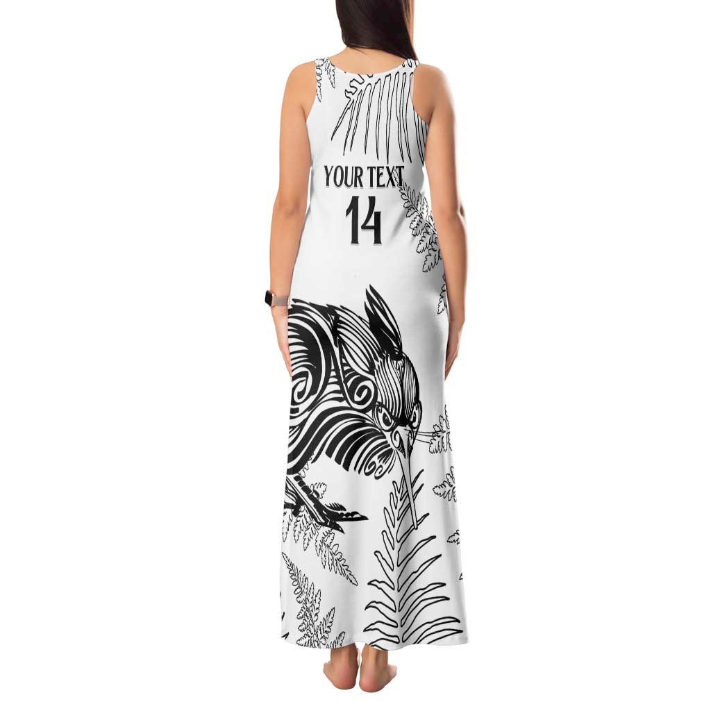 Custom New Zealand Kiwi Football Tank Maxi Dress Aotearoa Silver Fern