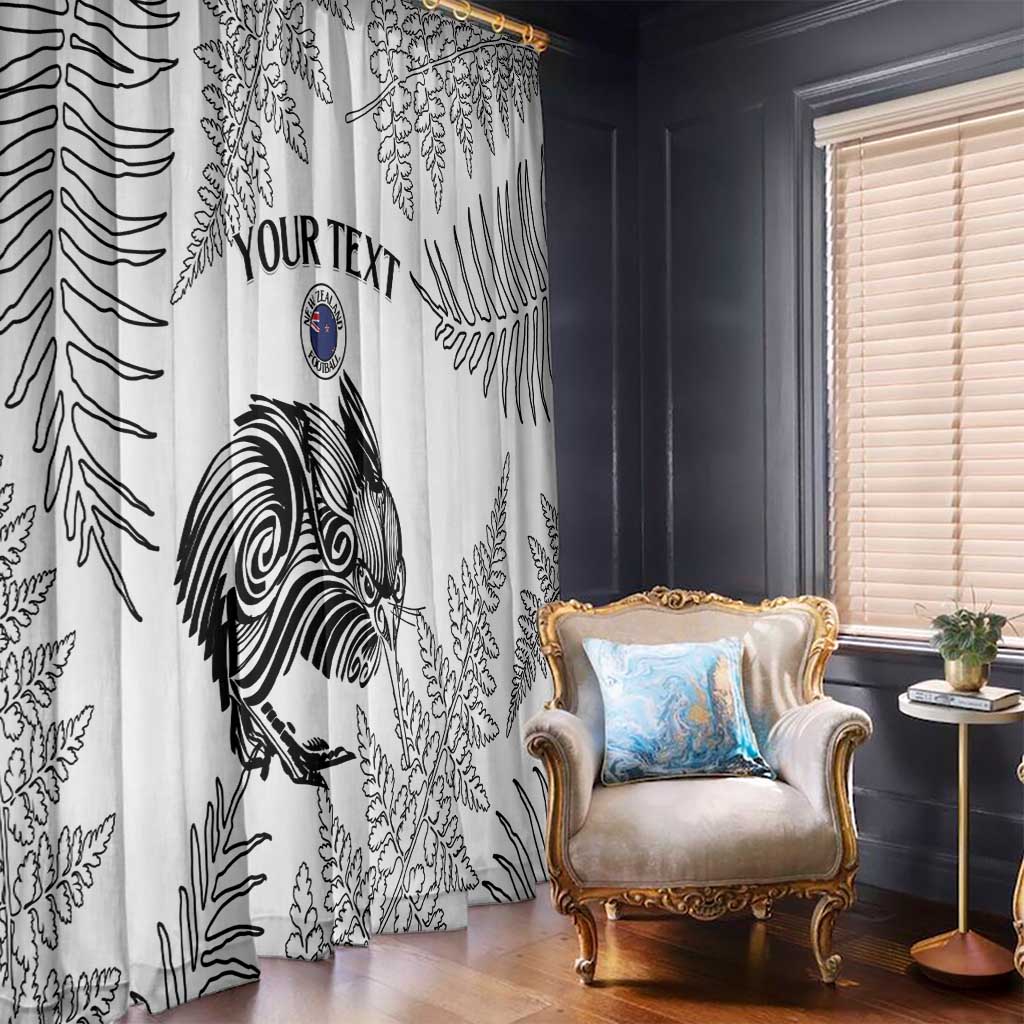 Custom New Zealand Kiwi Football Window Curtain Aotearoa Silver Fern