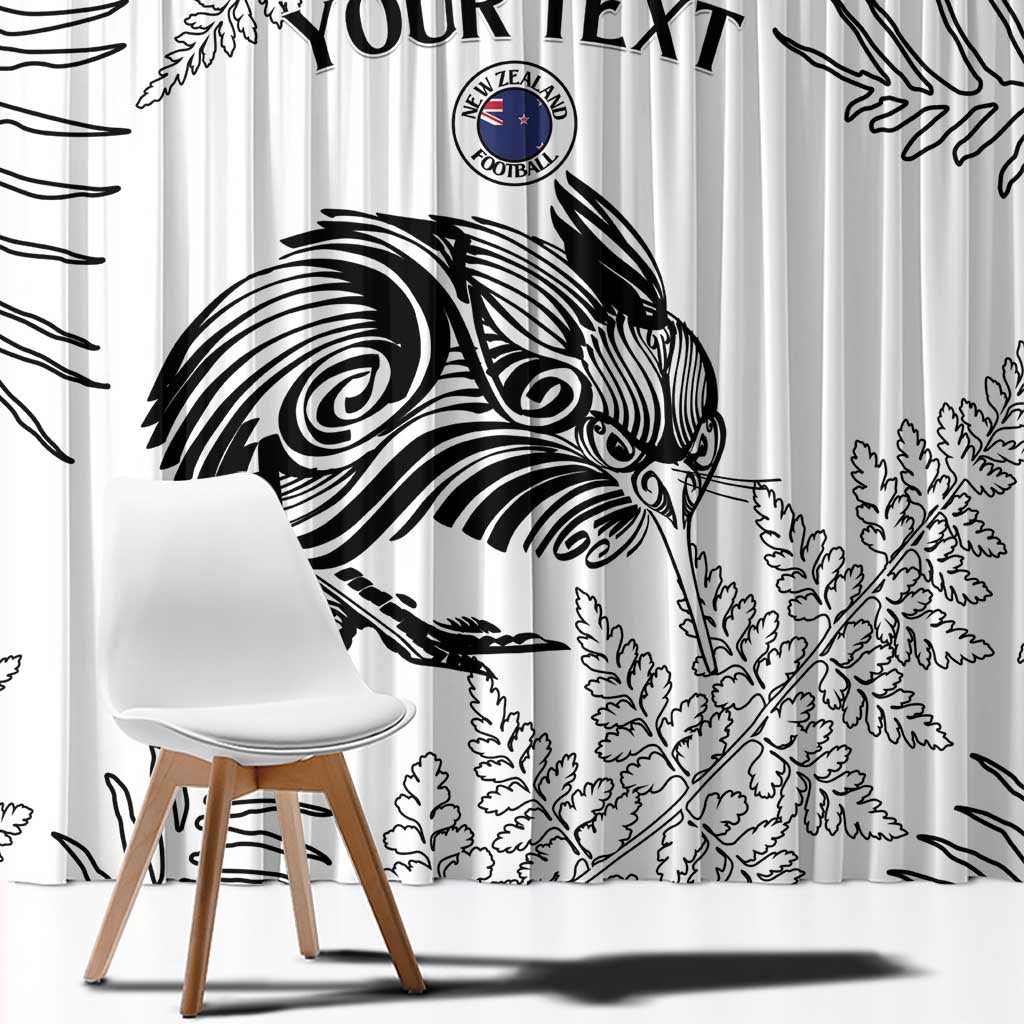 Custom New Zealand Kiwi Football Window Curtain Aotearoa Silver Fern