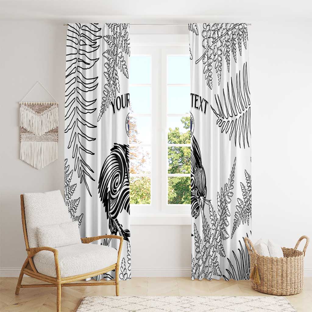 Custom New Zealand Kiwi Football Window Curtain Aotearoa Silver Fern