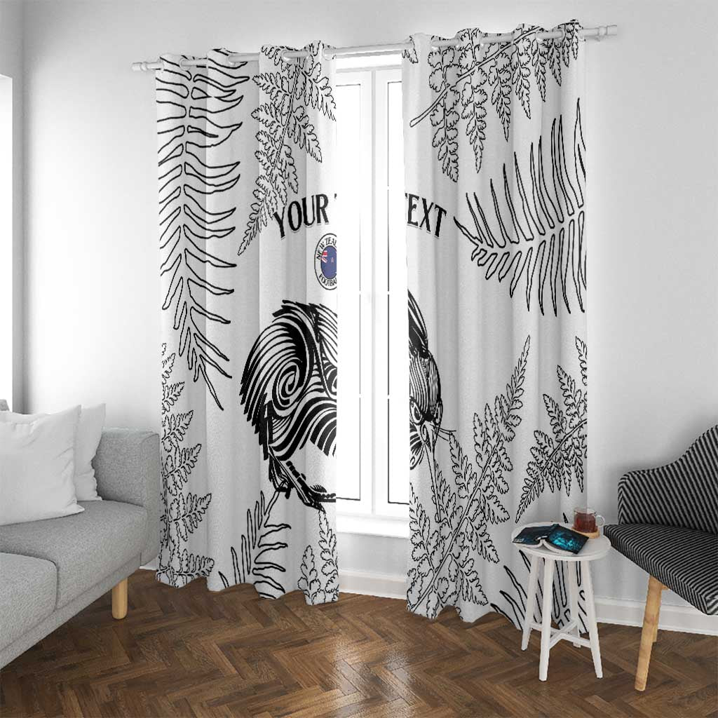 Custom New Zealand Kiwi Football Window Curtain Aotearoa Silver Fern