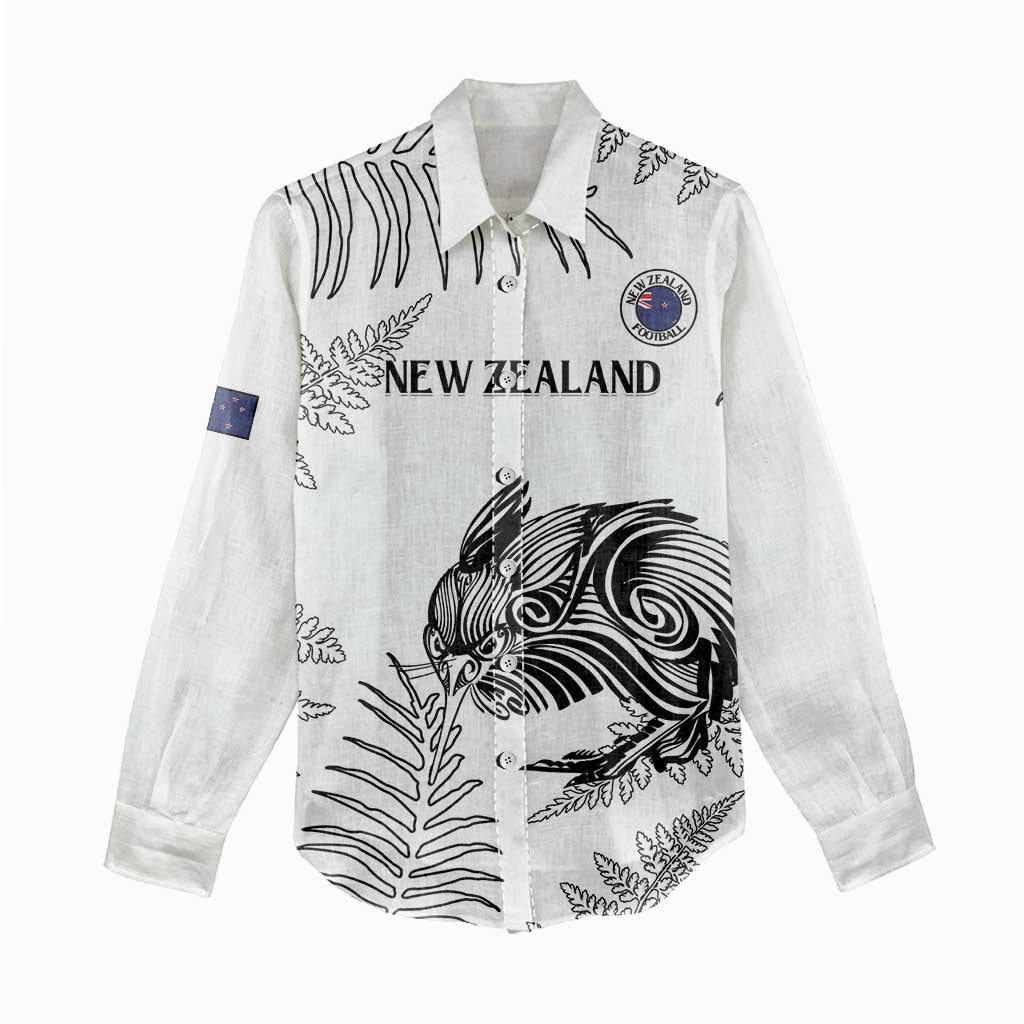 Custom New Zealand Kiwi Football Women Casual Shirt Aotearoa Silver Fern - Vibe Hoodie Shop