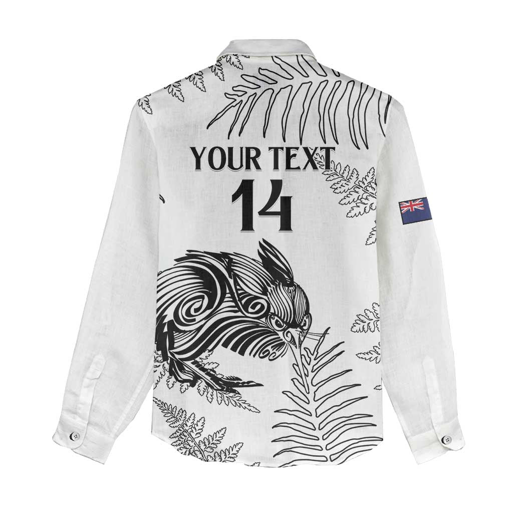 Custom New Zealand Kiwi Football Women Casual Shirt Aotearoa Silver Fern - Vibe Hoodie Shop