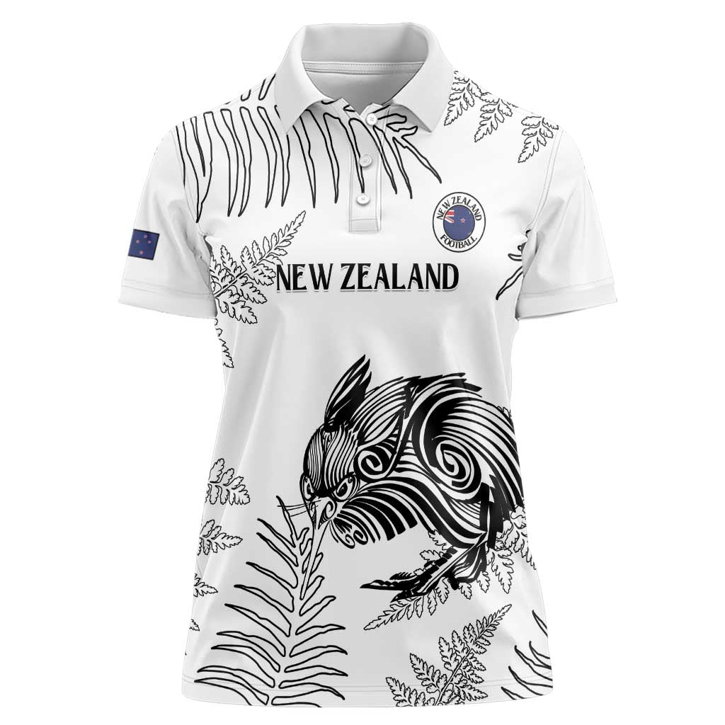 Custom New Zealand Kiwi Football Women Polo Shirt Aotearoa Silver Fern - Vibe Hoodie Shop