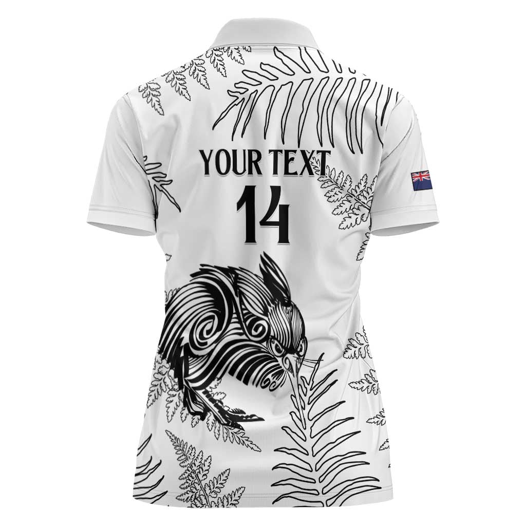 Custom New Zealand Kiwi Football Women Polo Shirt Aotearoa Silver Fern - Vibe Hoodie Shop