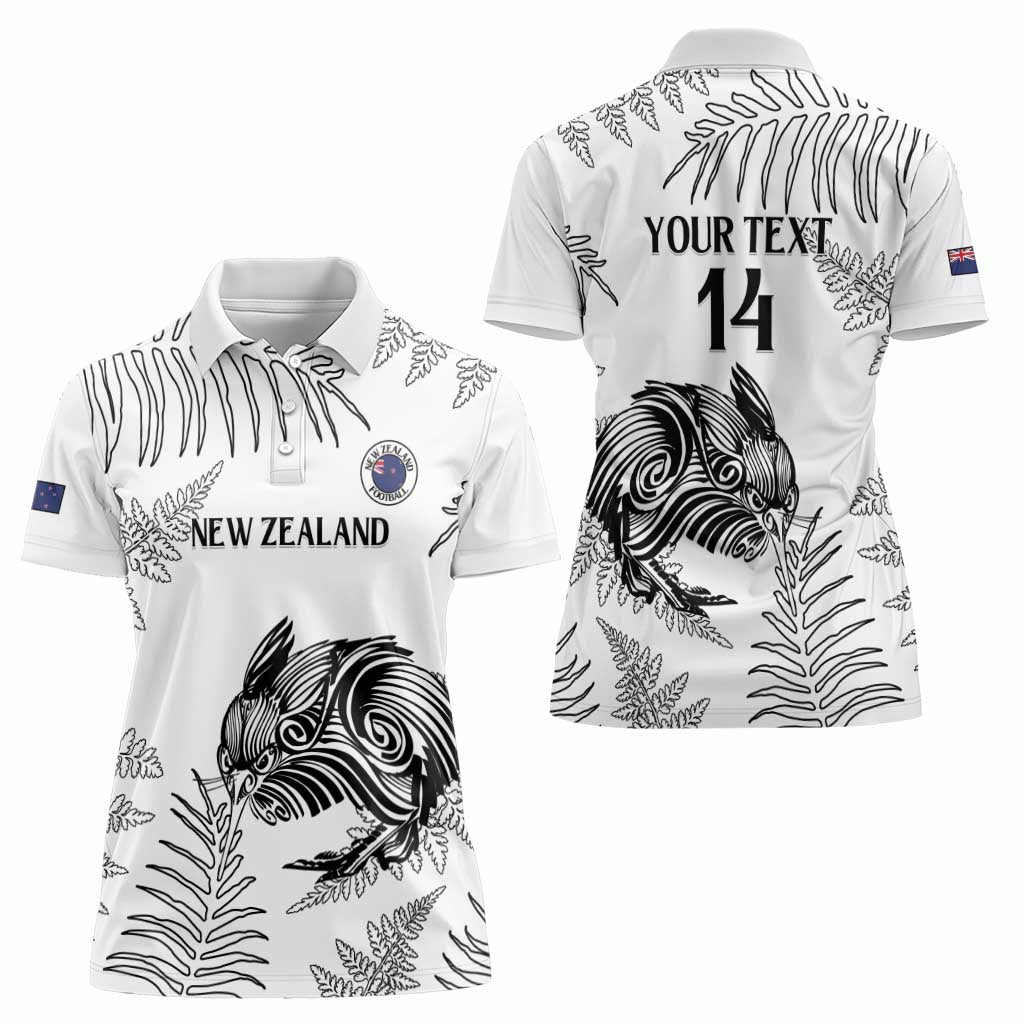 Custom New Zealand Kiwi Football Women Polo Shirt Aotearoa Silver Fern - Vibe Hoodie Shop